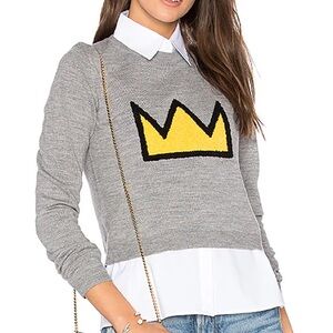 Alice + Olivia x Basquiat Nikia Crown Sweater